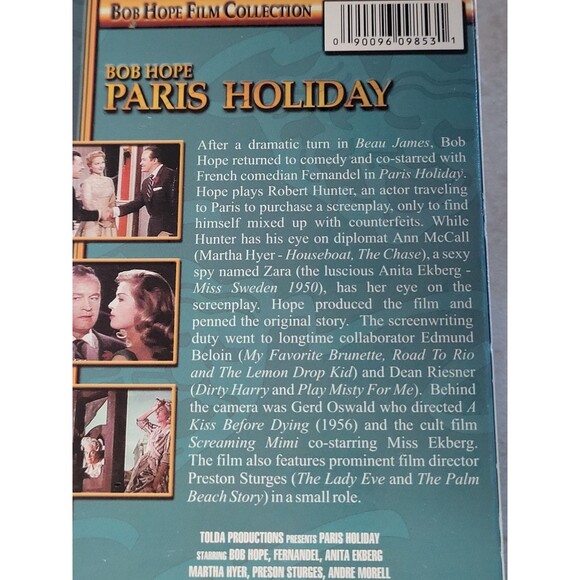 Paris Holiday (VHS, 2000, Bob Hope Film Collection) Comedy Anita Ekberg Sturges - Picture 5 of 5